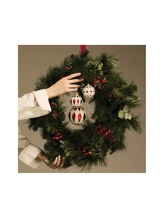 ALESSI | Weihnachtsbaumkugel 9cm DELIGHT Weiss/Rot | 